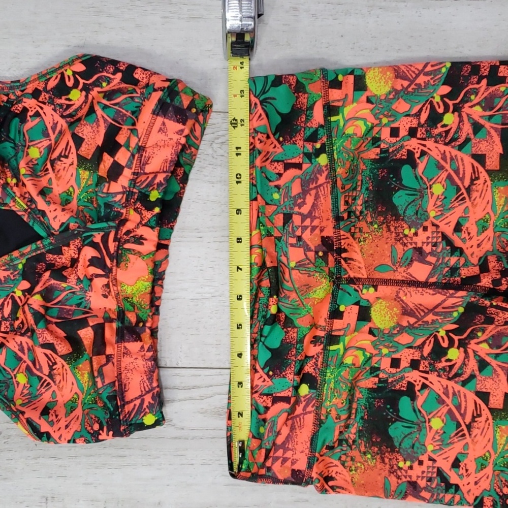 Zumba Fitness Vibrant Leggings and Top Set - Orange and Green - Picture 7 of 7